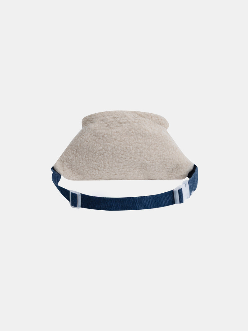 Borsa Beige con Pelliccia Sintetica e Assemblaggio Tricolore per Ragazzi