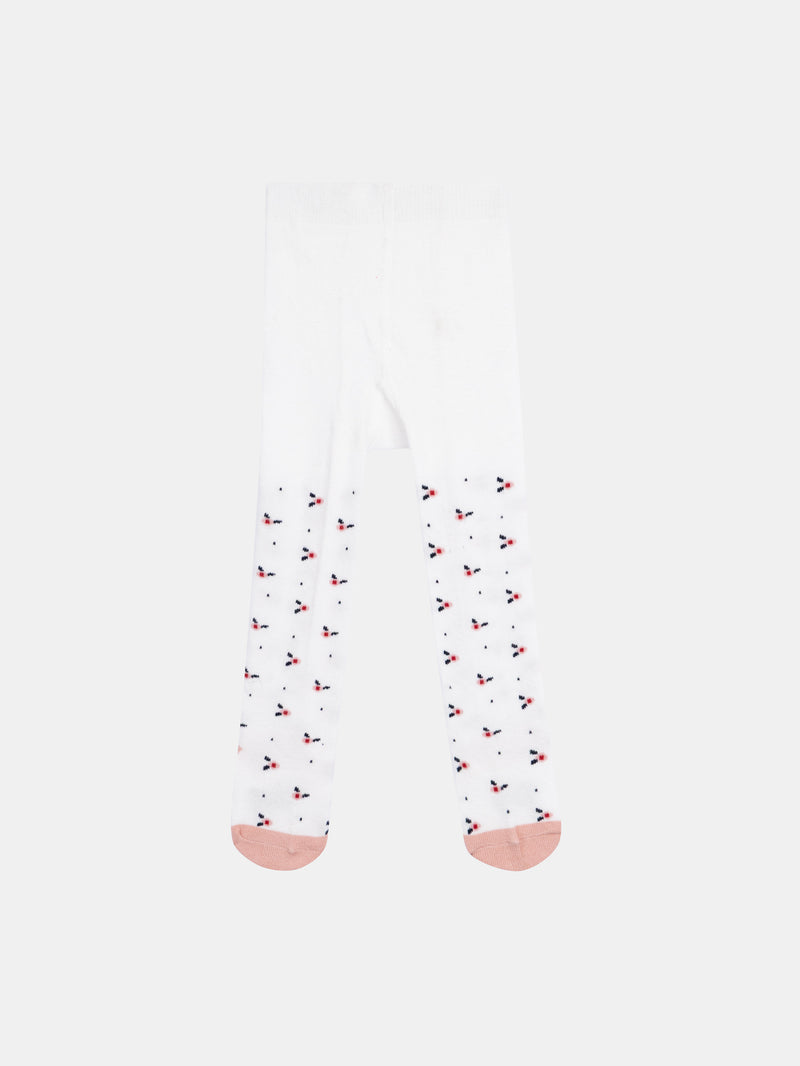 Collant rosa con motivo floreale per bambine