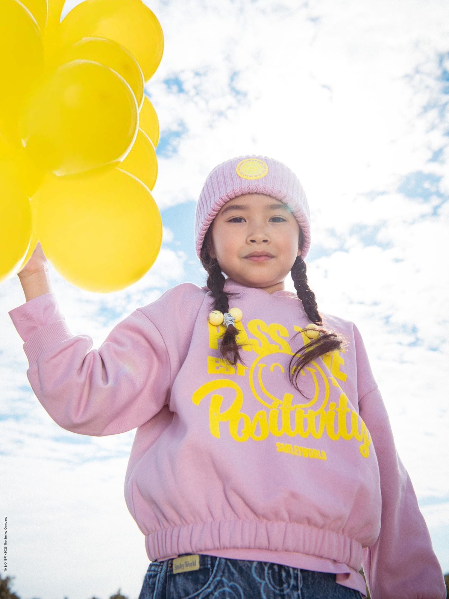 Felpa rosa con stampa SMILEYWORLD per bambine