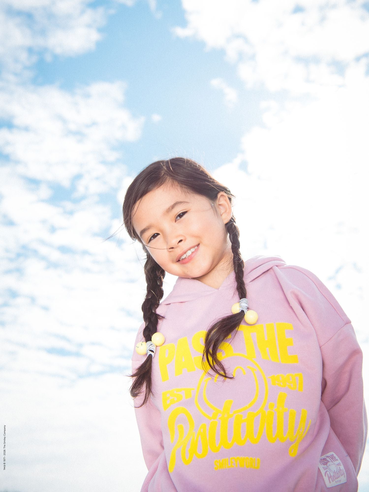 Felpa rosa con stampa SMILEYWORLD per bambine
