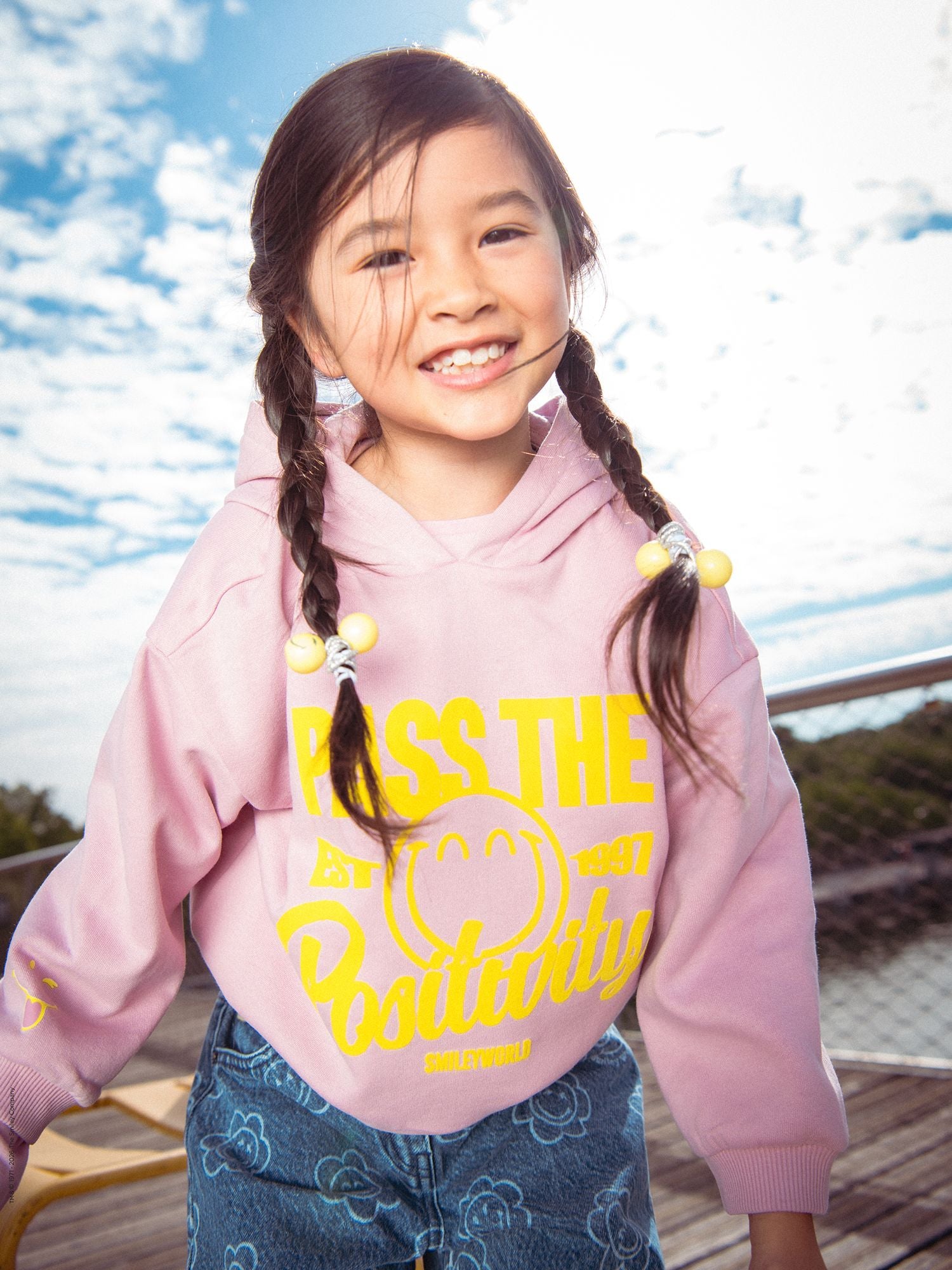 Felpa rosa con stampa SMILEYWORLD per bambine