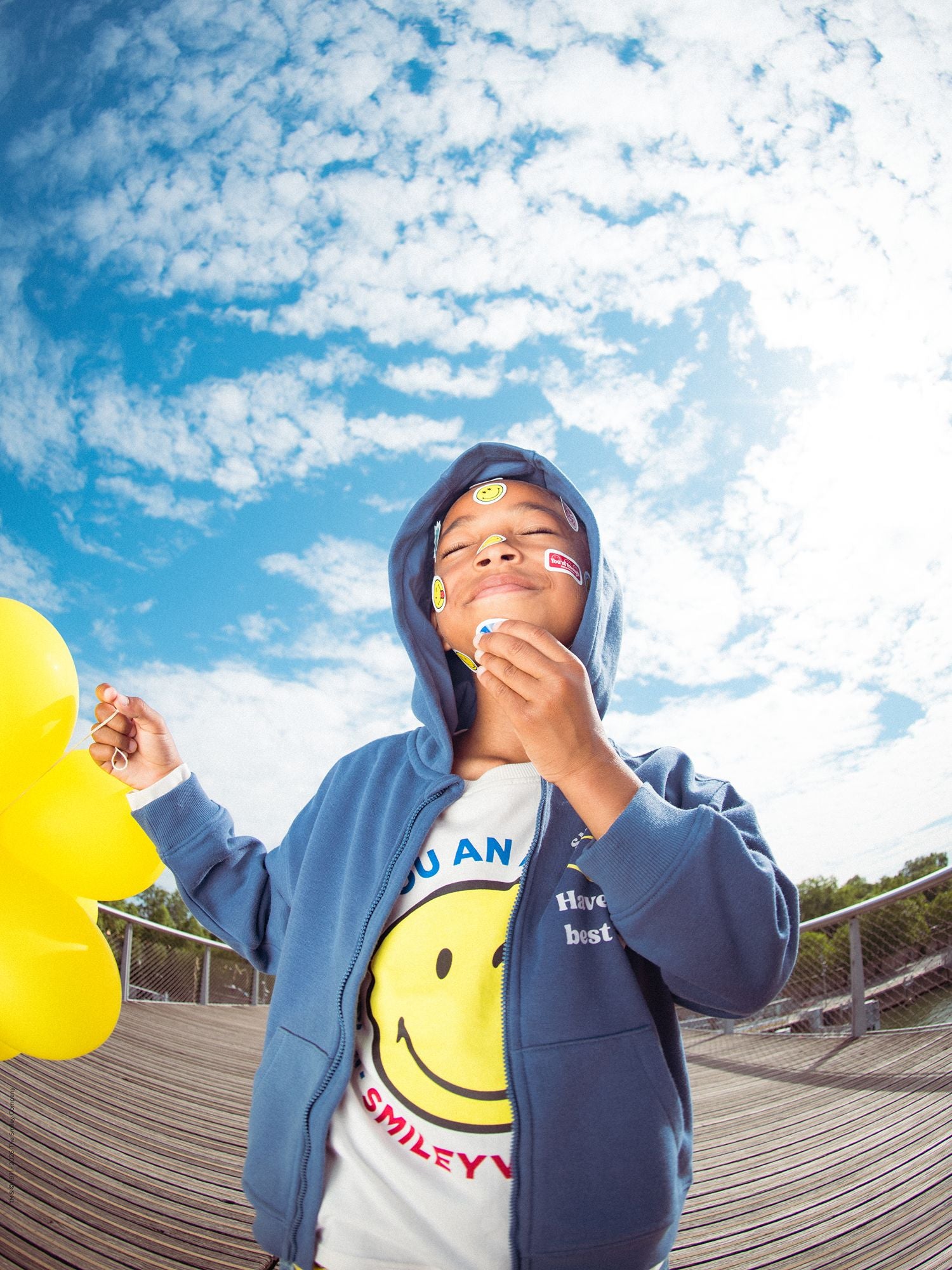 Felpa con cappuccio con stampa SMILEYWORLD per ragazzi