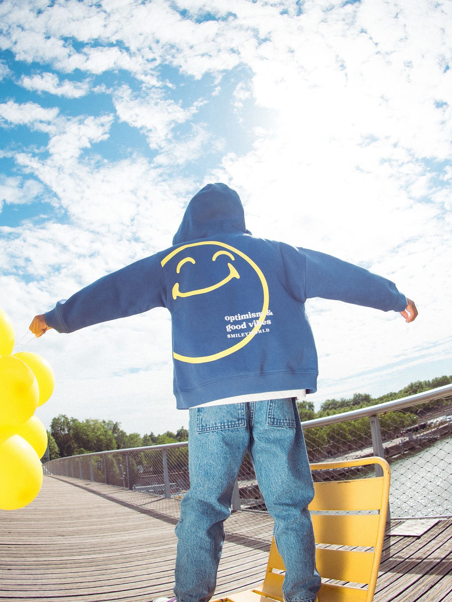 Felpa con cappuccio con stampa SMILEYWORLD per ragazzi
