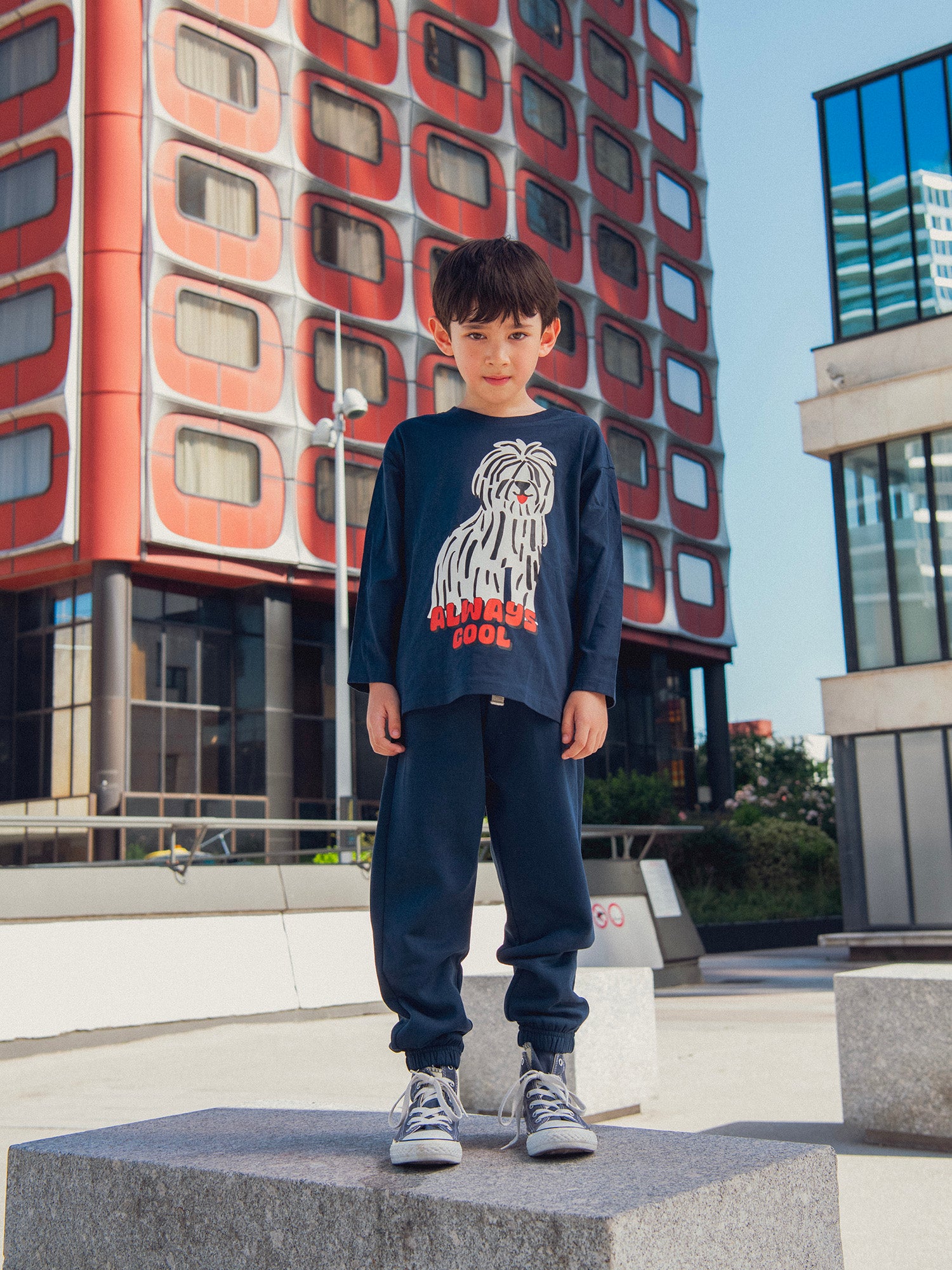 Bas de jogging bleu foncé pour garçon