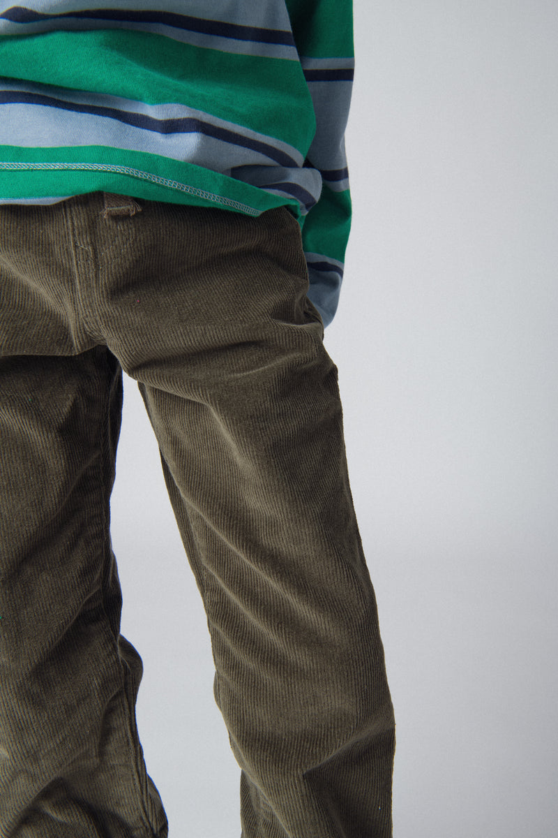 Pantalon velours kaki  à poches pour garçon