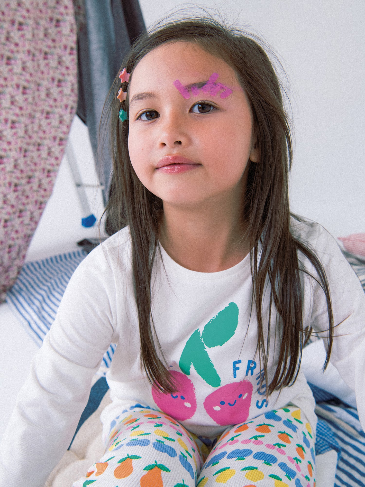 Pyjama 2 pièces avec legging imprimé Fruits pour enfant fille