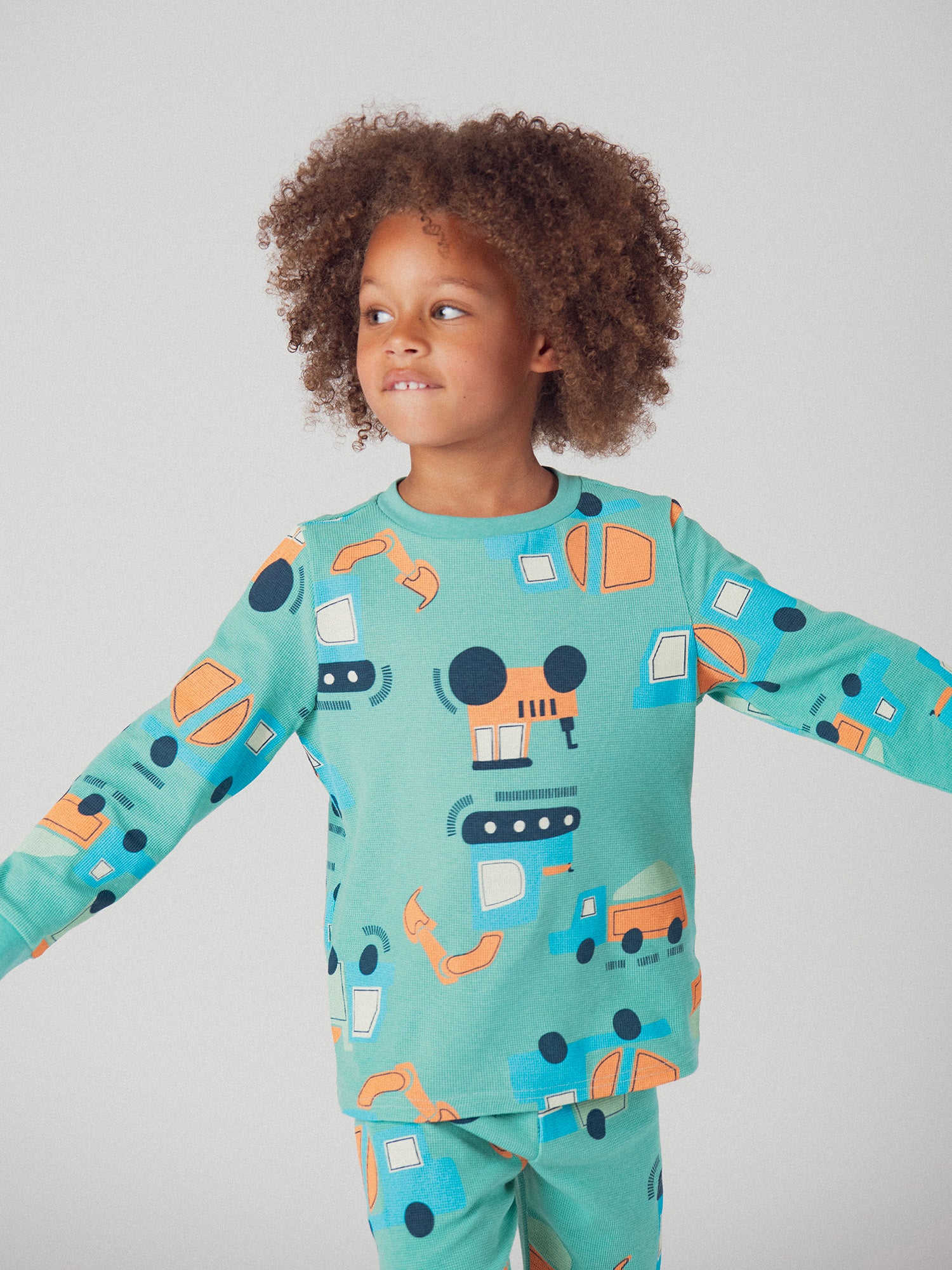 Le pyjama 2 pièces vert à imprimé "Chantier" pour bébé garçon