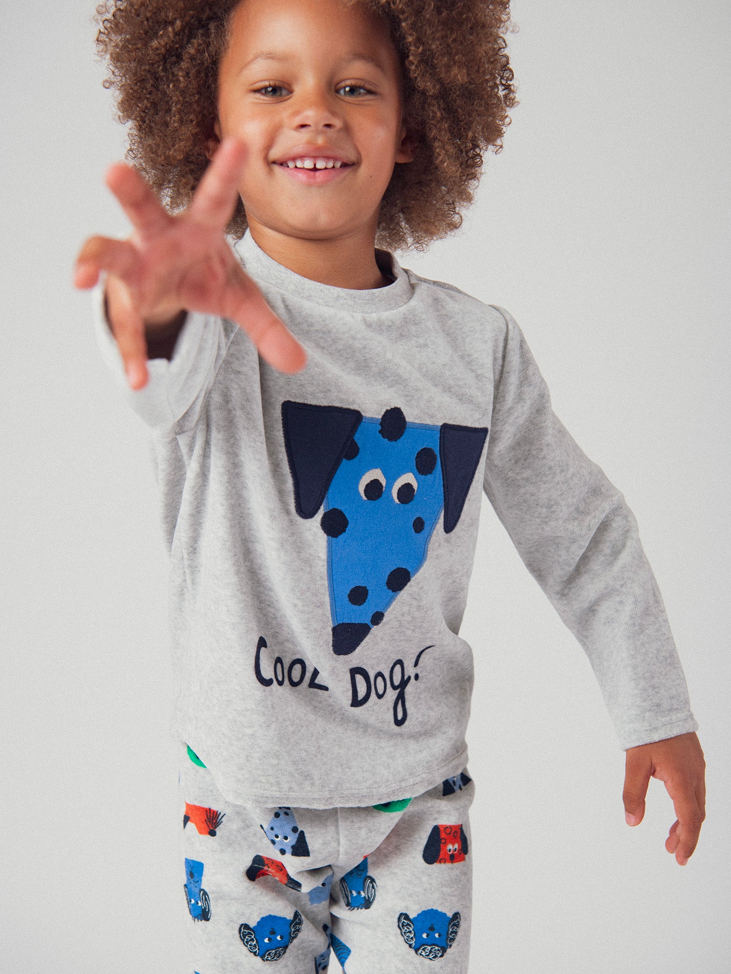 Pyjama 2 pièces gris chine "Cool Dog" pour enfant garçon