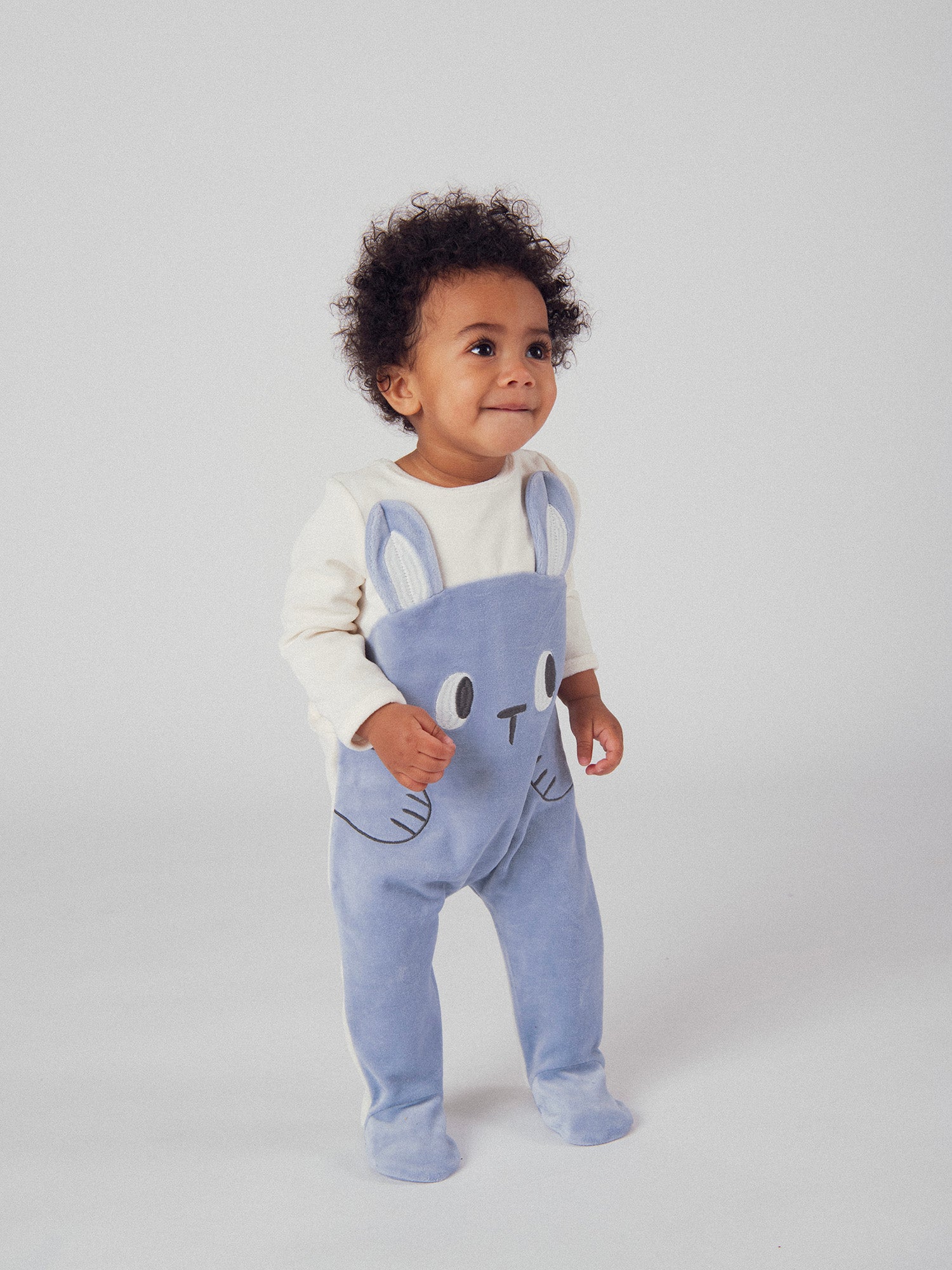 Pigiama blu e grigio "Coniglio" per bambino