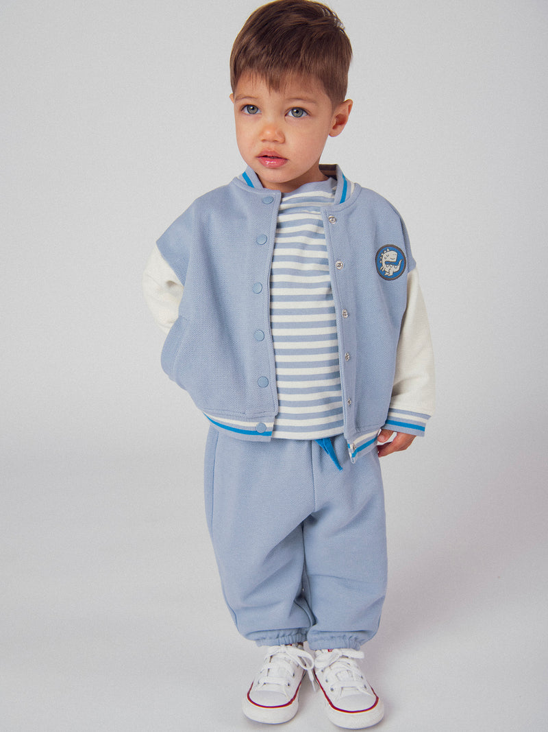Cardigan bicolore in stile teddy per bambini maschi