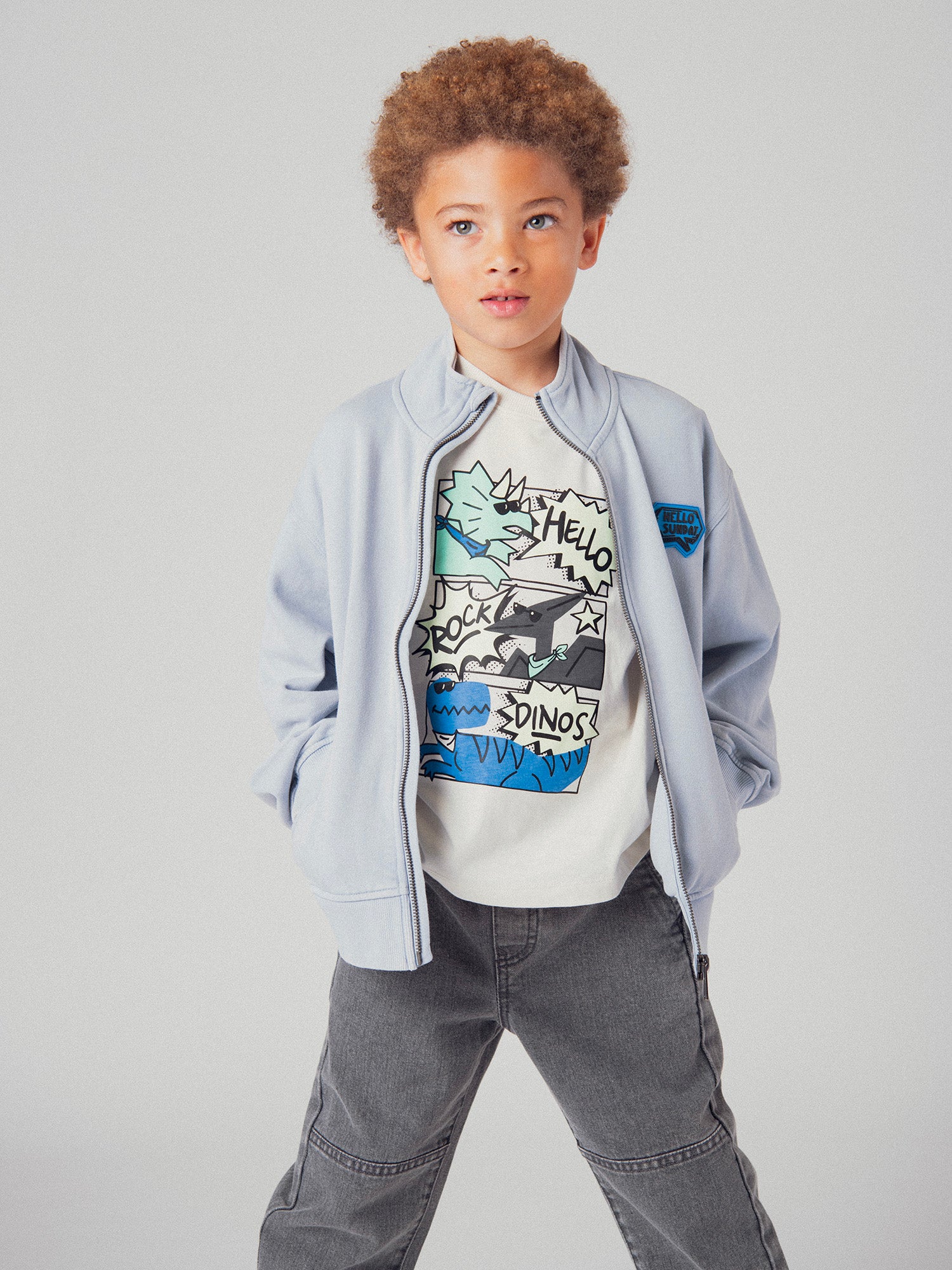 Gilet blu con zip per bambino
