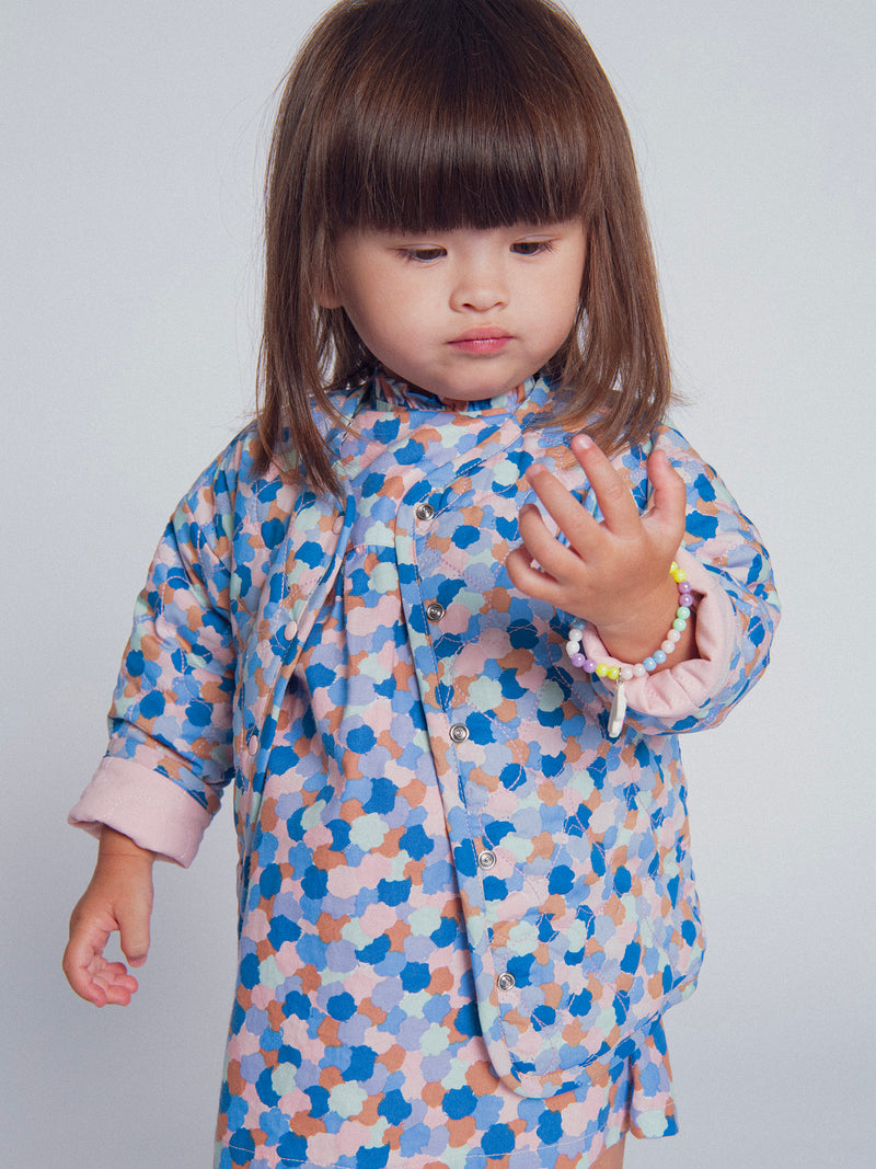Cardigan reversibile imbottito rosa con cuori per bambina
