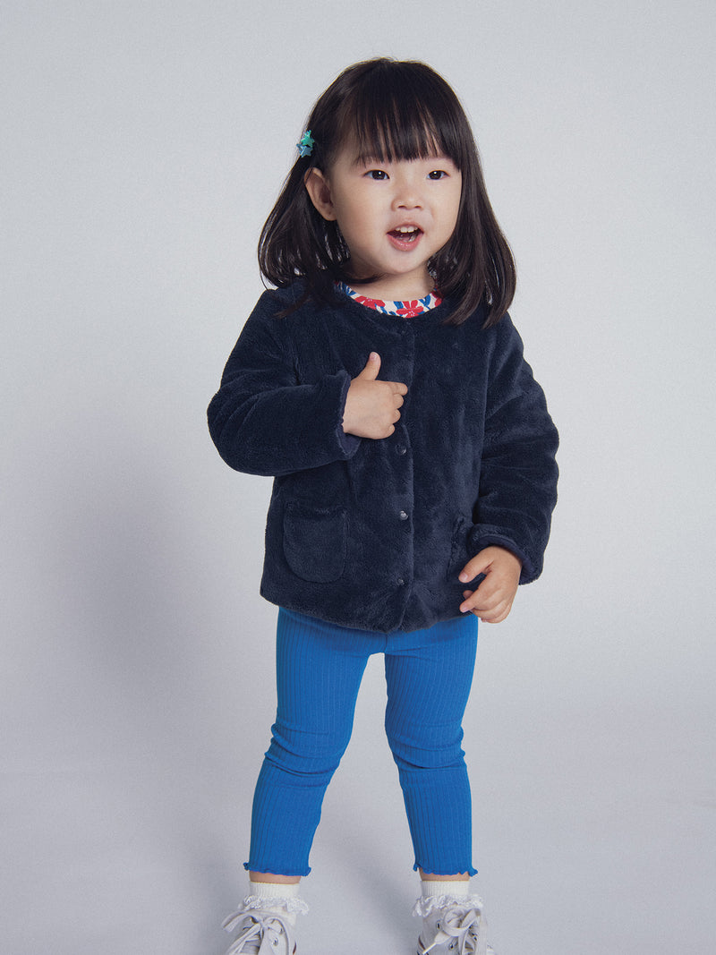Cardigan Reversibile Blu Marino "ARTY SCHOOL" per Bambine