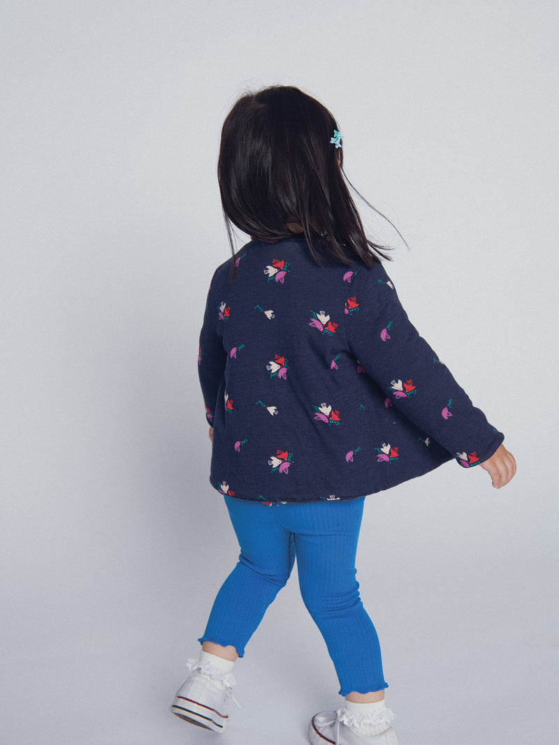 Cardigan Reversibile Blu Marino "ARTY SCHOOL" per Bambine