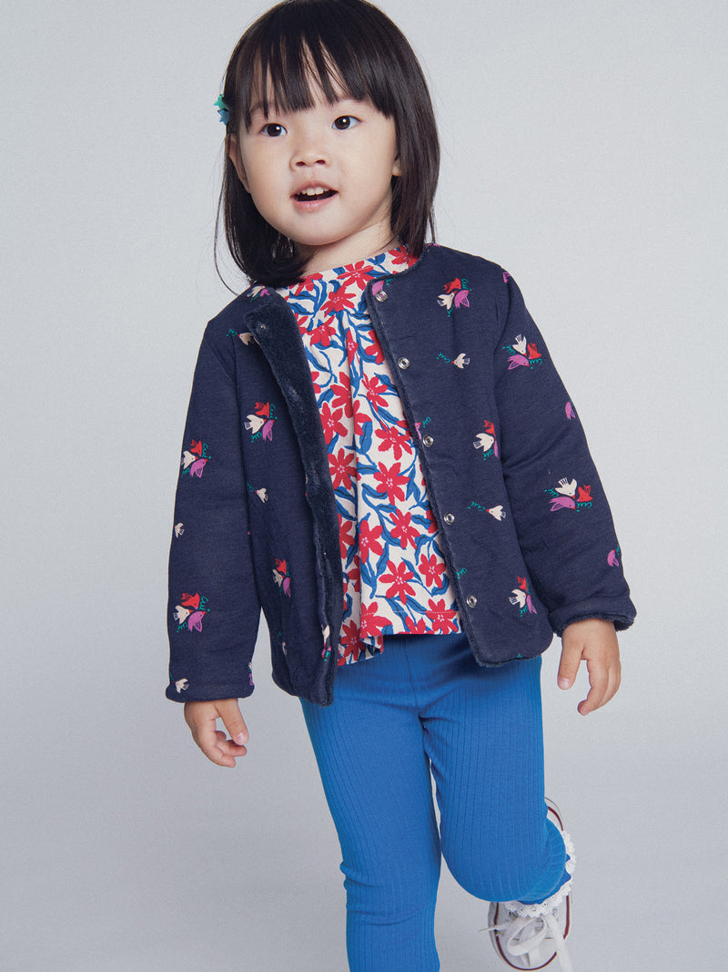 Cardigan Reversibile Blu Marino "ARTY SCHOOL" per Bambine