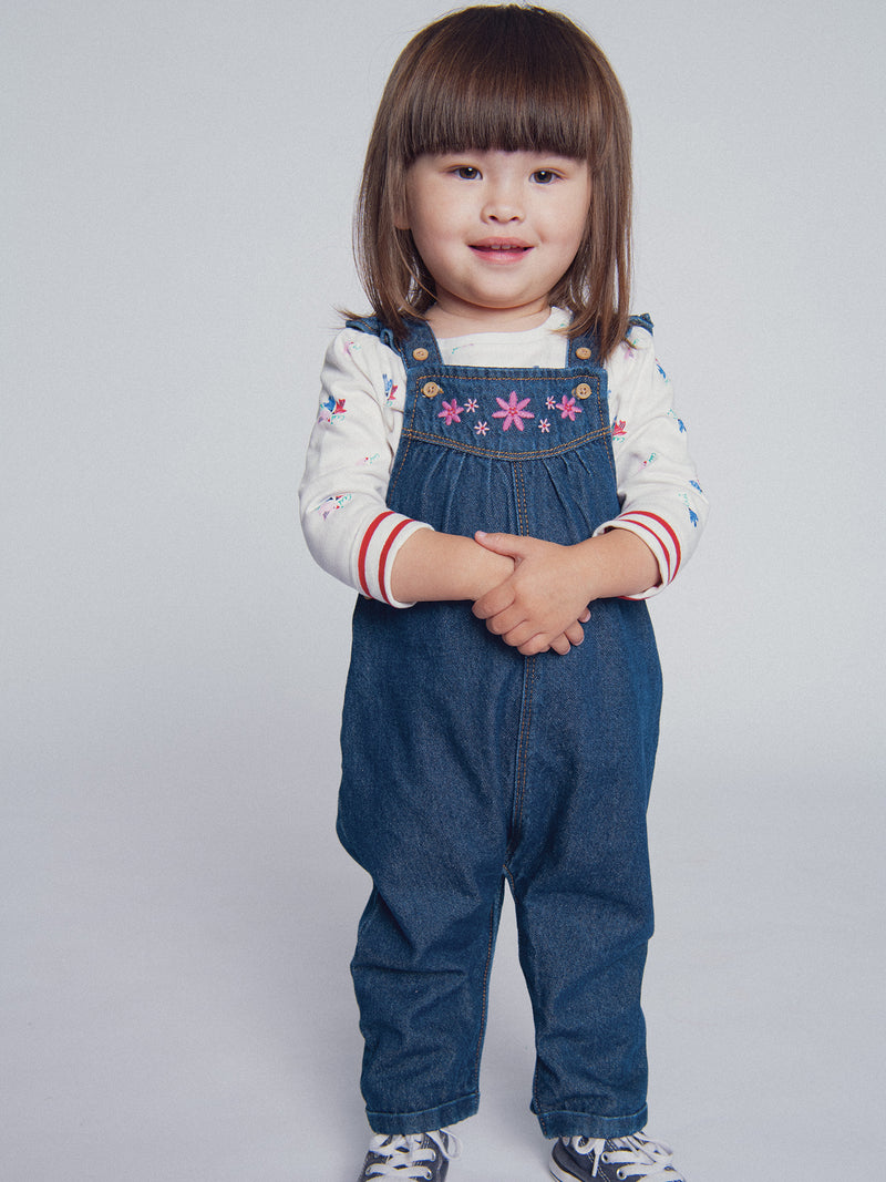 T-shirt reversibile ecru e a righe "ARTY SCHOOL" per bambine