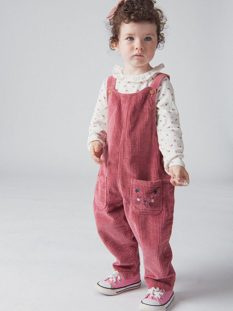 Salopette rosa "Wild Campus" per bambine