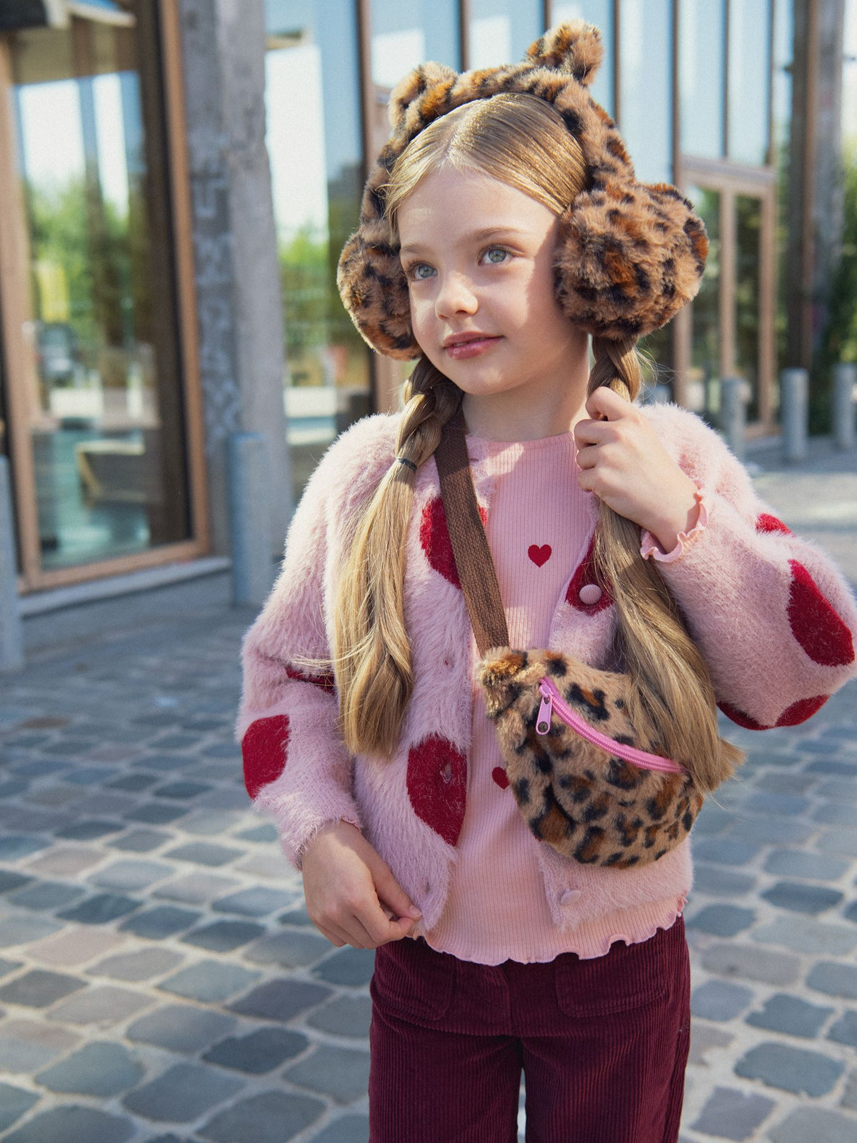 Cuffie con motivo leopardato per ragazze