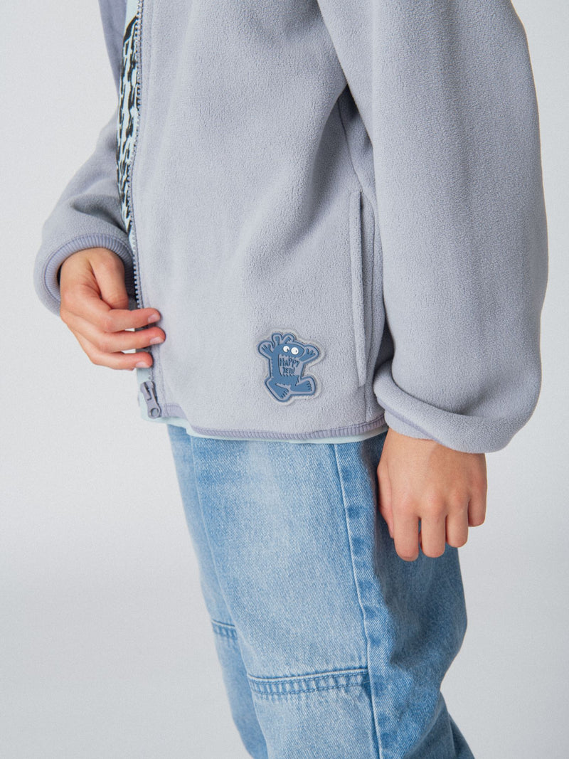 Gilet in pile blu grigiastro per ragazzi