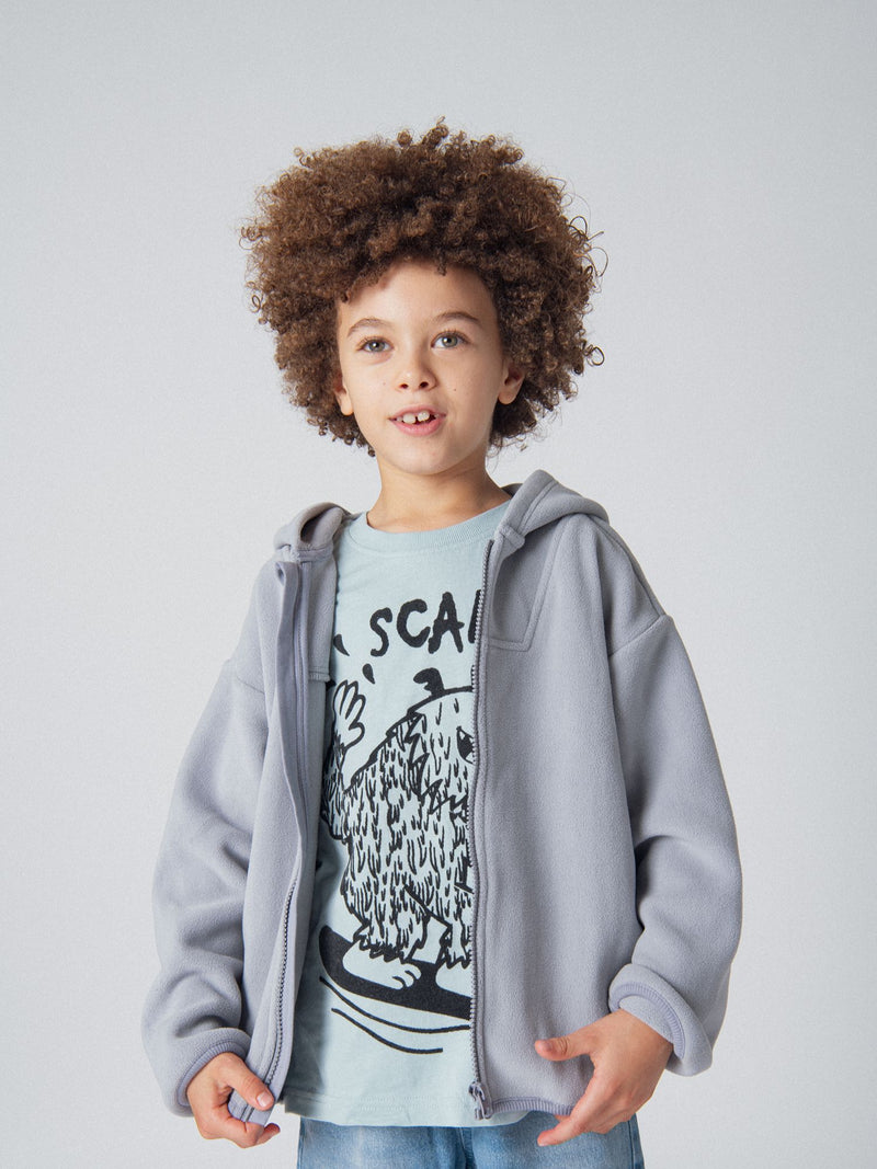 Gilet in pile blu grigiastro per ragazzi
