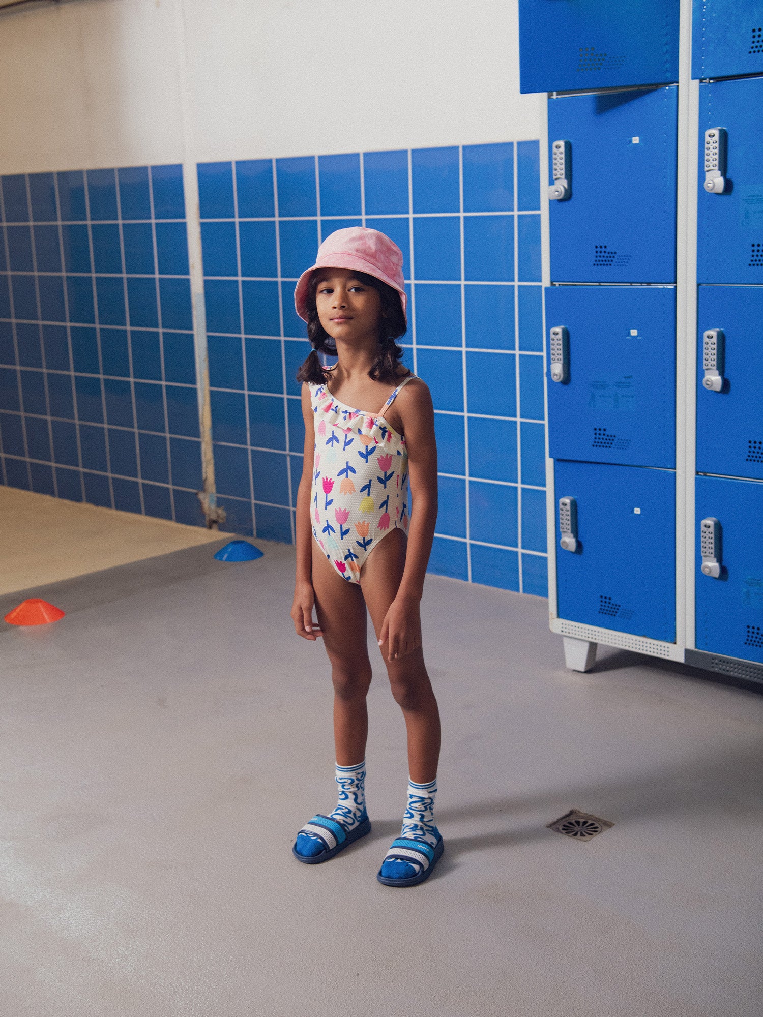 Maillot de bain 1 pièce imprimé tulipes pour fille