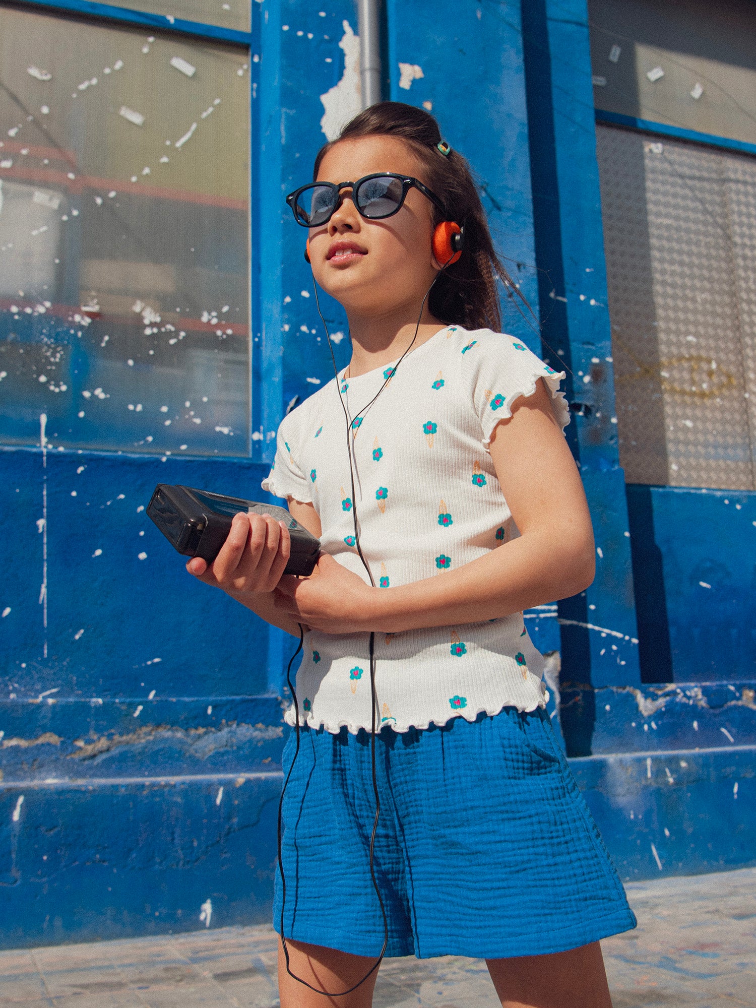 Short blu scuro con tasche per ragazze