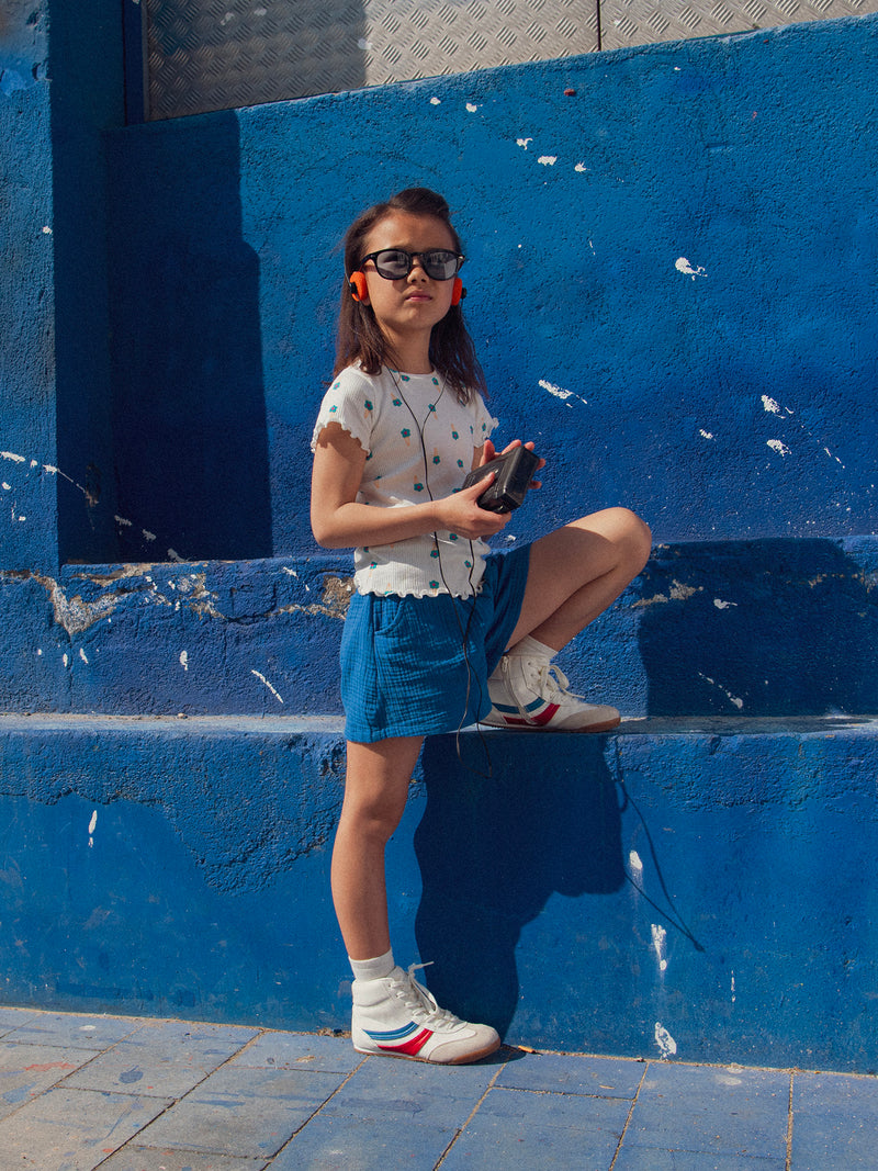 Short blu scuro con tasche per ragazze