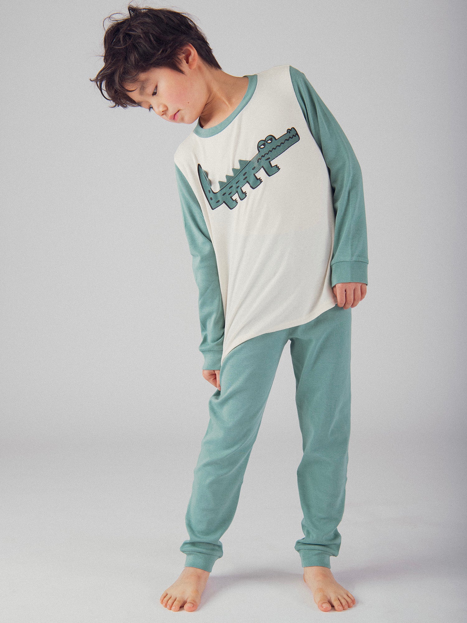 Pyjama bicolore crocodile pour enfant garçon