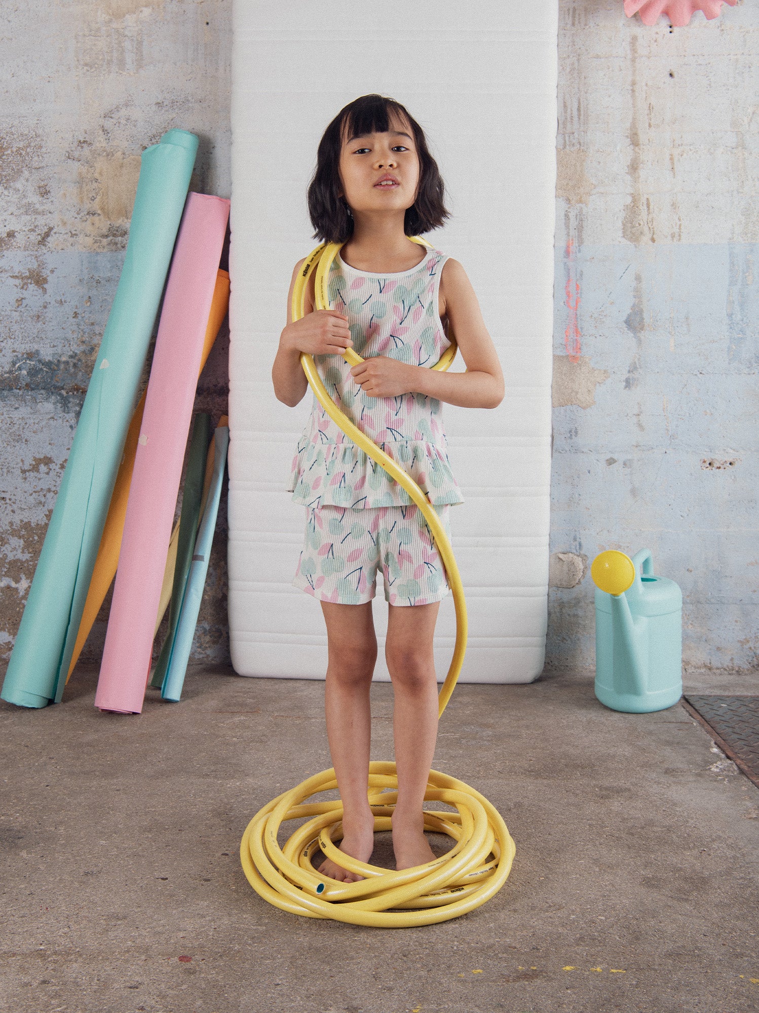 Pyjama court débardeur à imprimé "Cerises Pastel" pour enfant fille