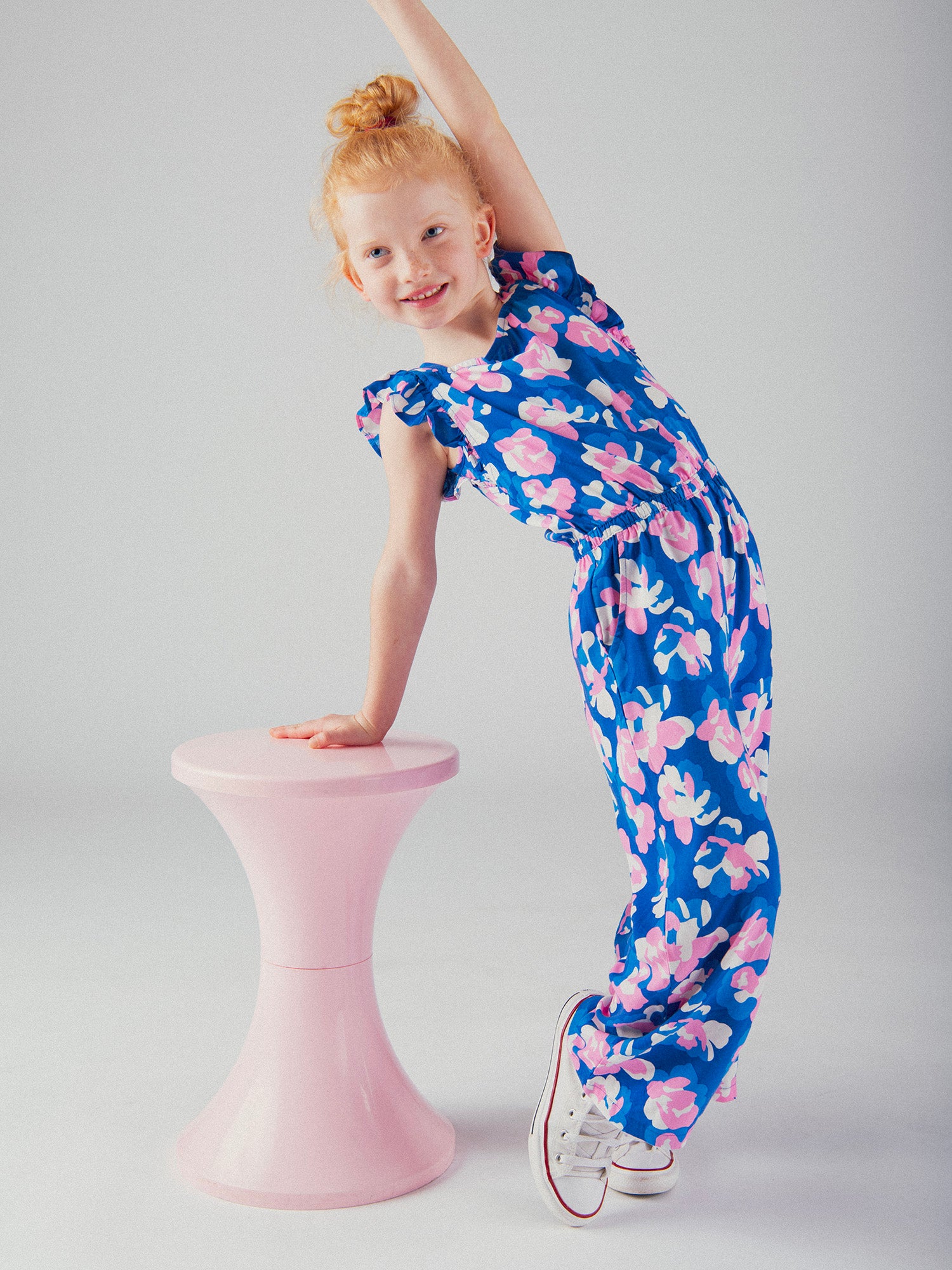 Combinaison bleue imprimé floral pour fille