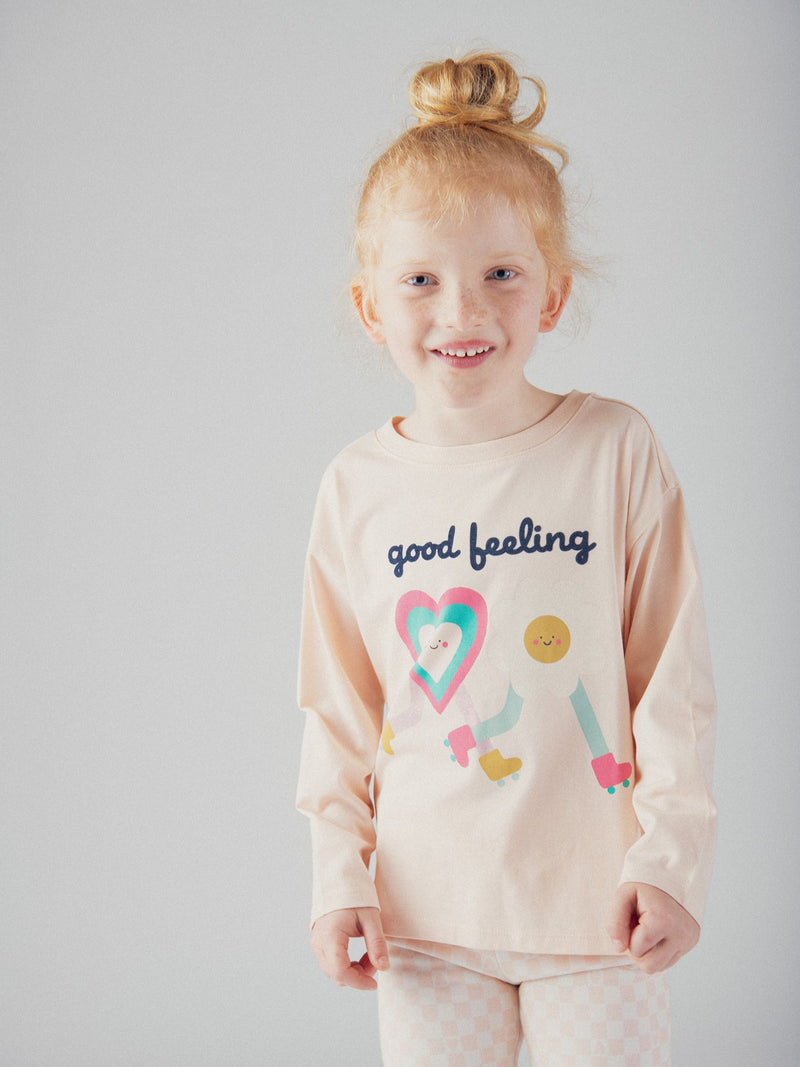 T-shirt a Maniche Lunghe Good Feeling per Ragazze