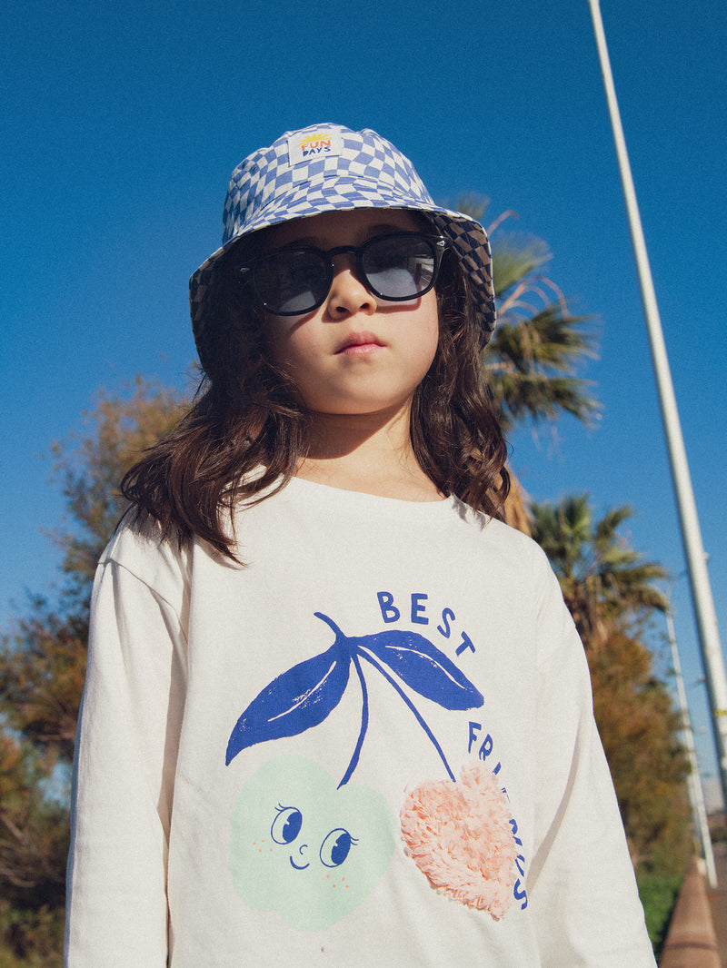 T-Shirt a Maniche Lungo con Animazione di Ciliegie per Ragazze