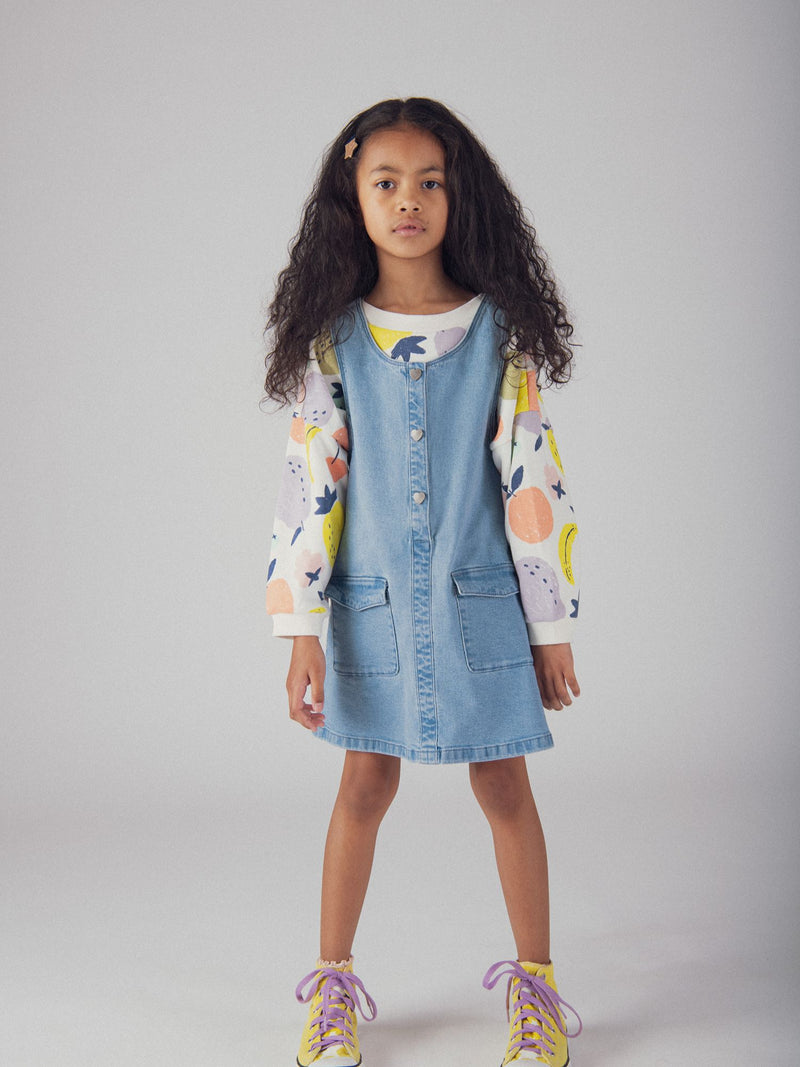 Abito in Denim con Bottoni per Ragazze