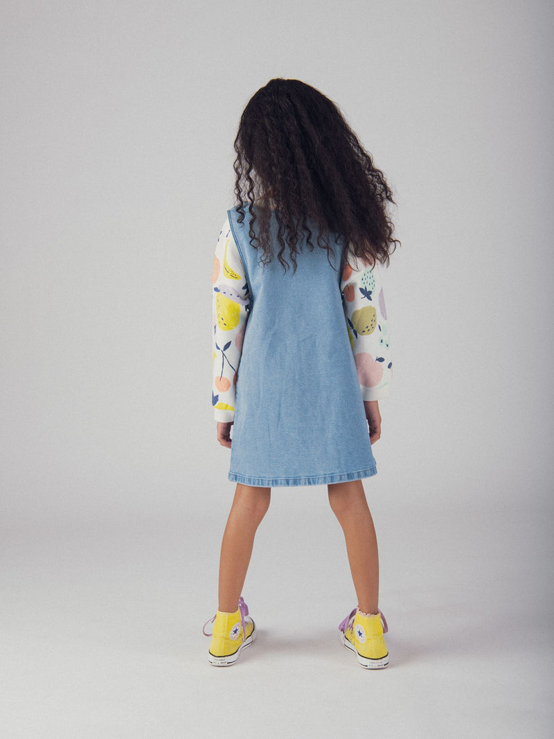 Abito in Denim con Bottoni per Ragazze