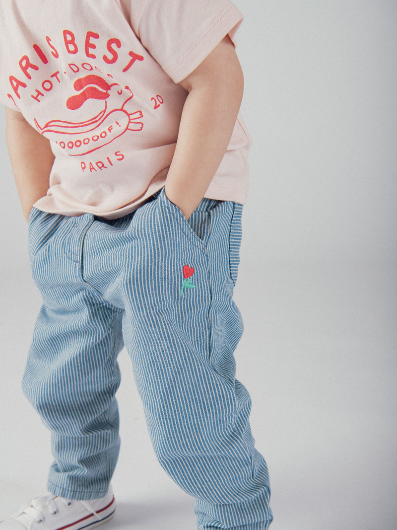 T-shirt rosa con motivo "Paris Hot-Dogs" per bebè femmina
