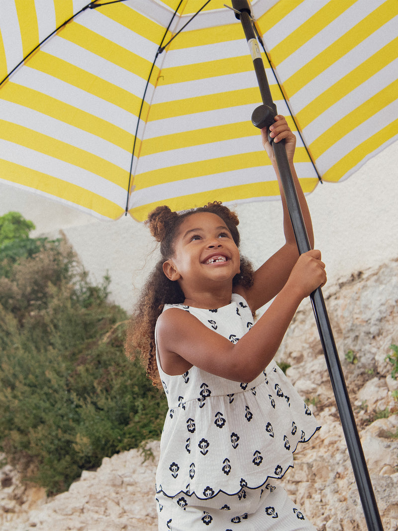 Blusa ecrù con stampa floreale per ragazze