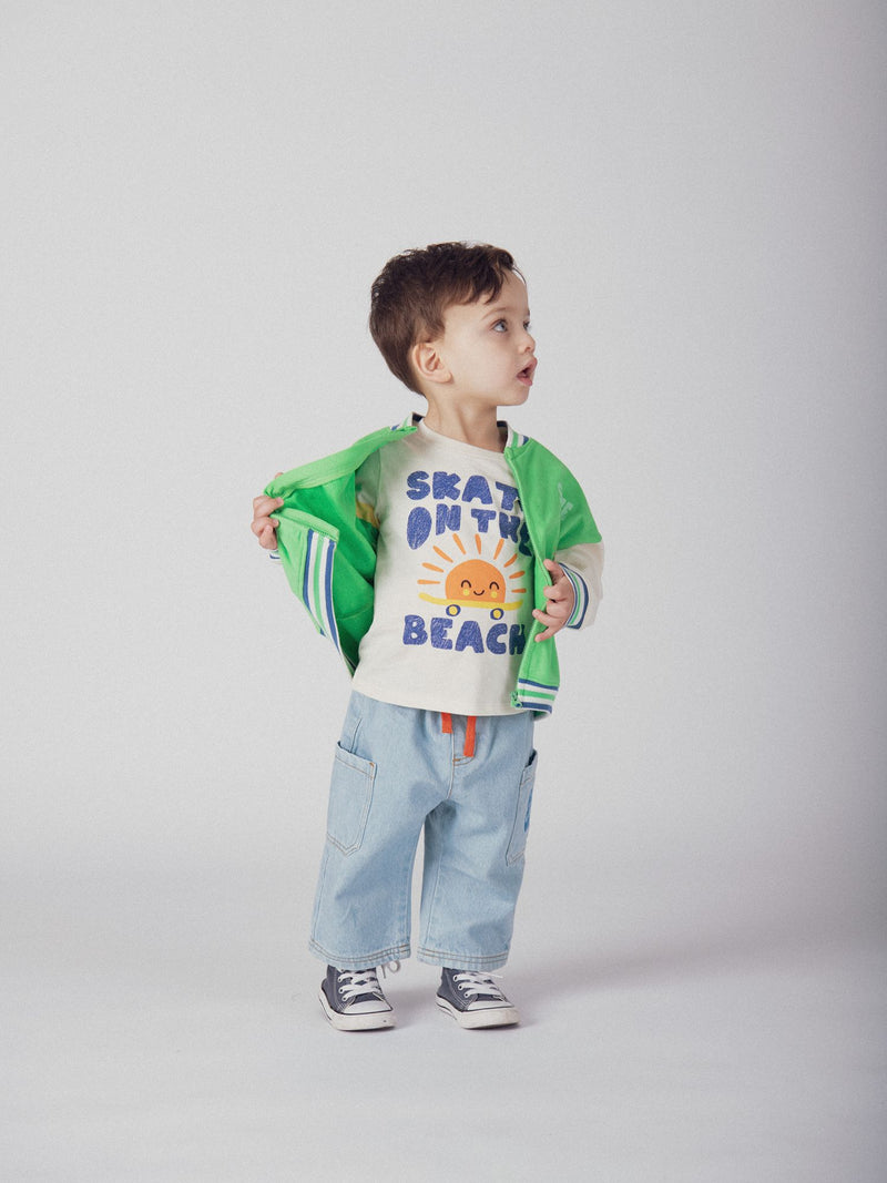 Gilet verde "Skate Club" con zip per bambino
