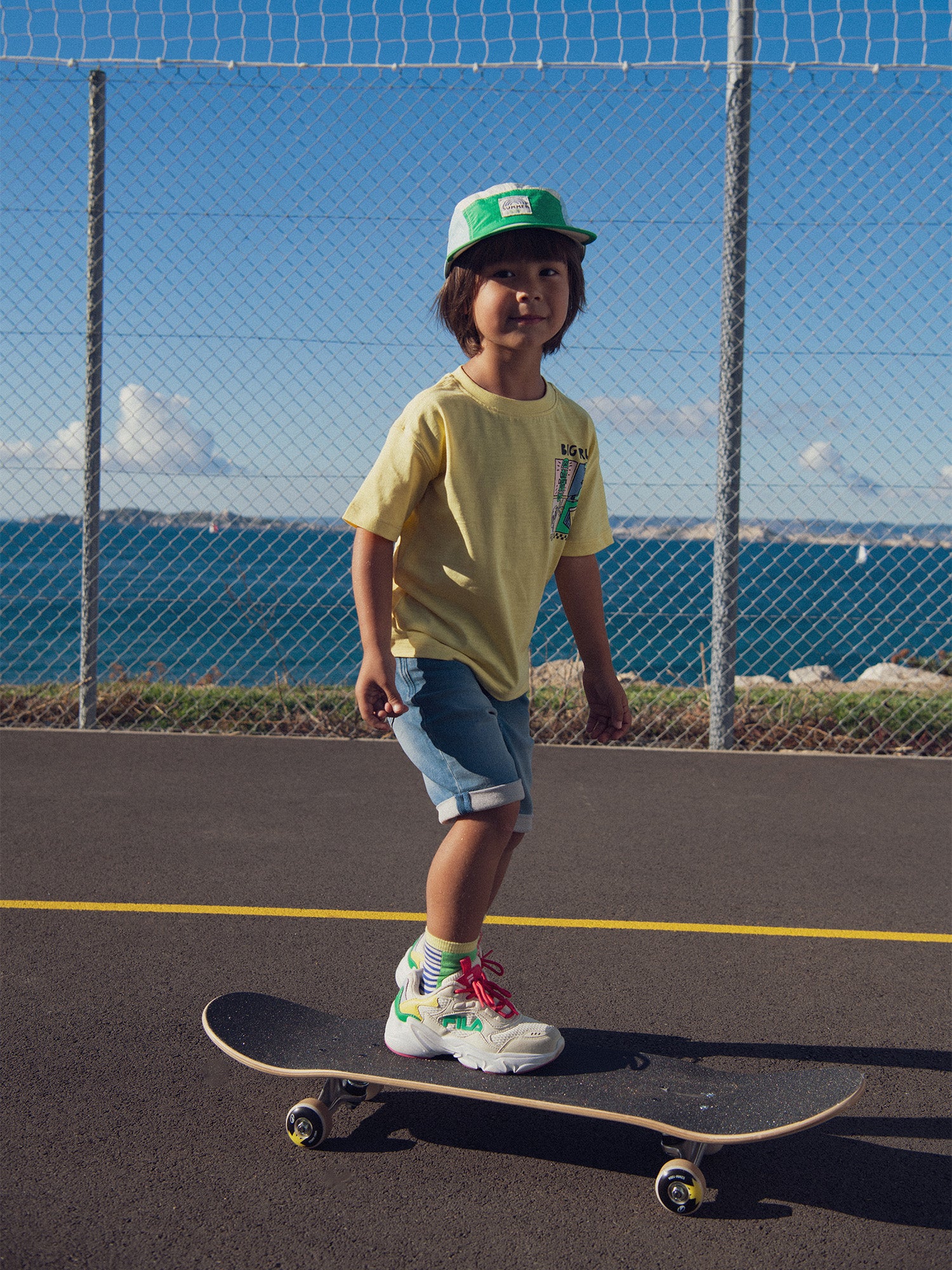 Bermuda in denim blu per ragazzo