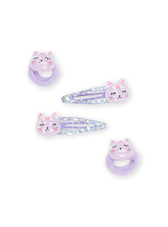 Set 2 fermagli e 2 elastici viola RYAJOCLIC4 / 23SI01B4BRTK008