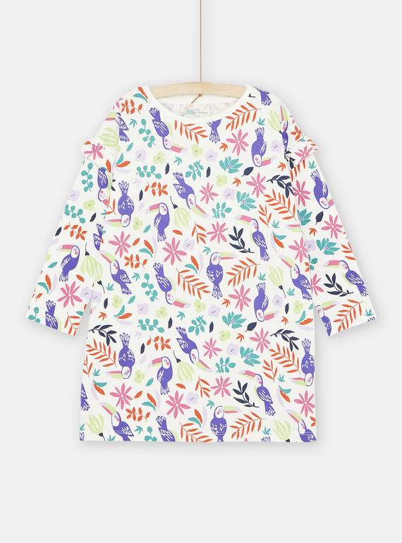 Camicia da notte multicolore con stampa tropicale bambina SEFACHUTOU / 23WH1131CHN001