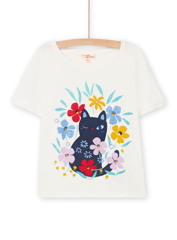 T-shirt a maniche corte ecrù bambina NALUTI1 / 22S901P2TMC001
