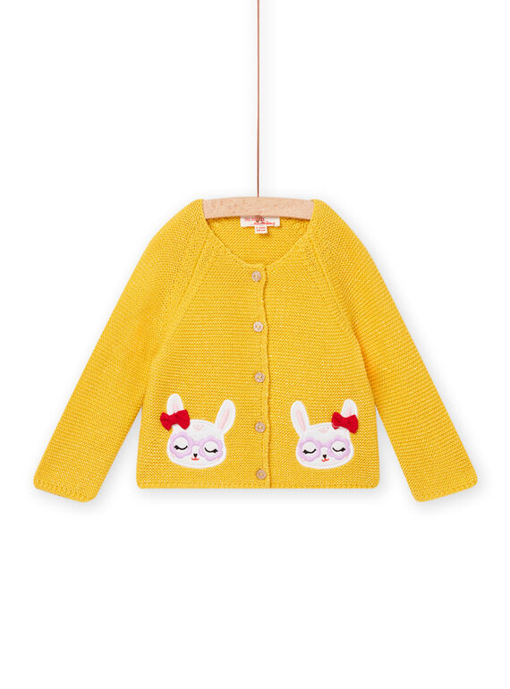 Cardigan giallo mimosa neonata NILUCAR / 22SG09P1CARB105