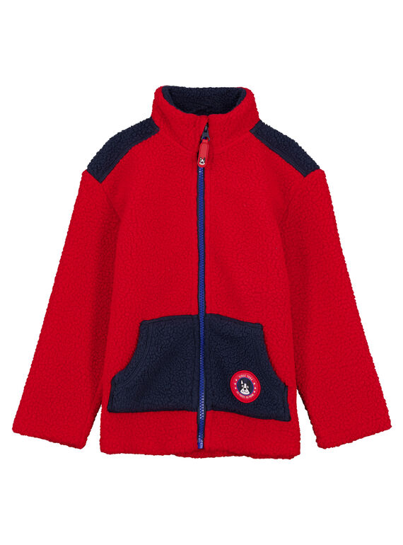 Cardigan in Pile Effetto Pelle di Montone Rosso e Navy GOTRIGIL / 19W902J1GIL050