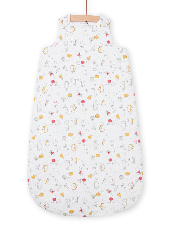Sacco nanna bianco con stampa animali e frutta nascita unisex NOU2GIG / 22SF4251TUR000