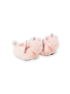 Pantofole 3D unicorno rosa chiaro bambina KFBOOTLICO / 20XK3582PTD301
