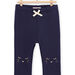 Pantaloni blu notte con motivo testa di animale sulle ginocchia