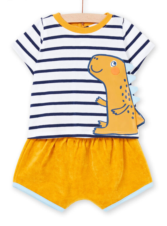 Set shorts in spugna e t-shirt in jersey neonato LUPLAENS1 / 21SG10T2ENS000