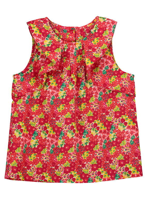 Blusa a fiori con volant bambina FAYECHEM / 19S901M1CHE099