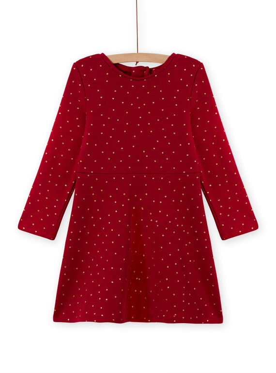 Abito a campana rosso a pois felpato bambina MAJOLROB2 / 21W901N1ROBF504