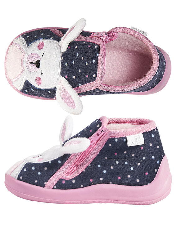 Babbucce coniglietto velluto blu neonata GBFBOTLAP / 19WK37Z3D0A070
